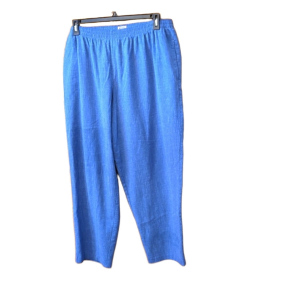 Koret City Blues Women size 20W Blue Knit Wide Leg Pullon Pants GrandmaCore